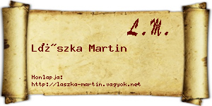 Lászka Martin névjegykártya